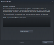 Product Activation  successful Grid 2 - Spa-Fracorchamps Track Pack (DLC) 8_04_2022 9_41_43 AM.png